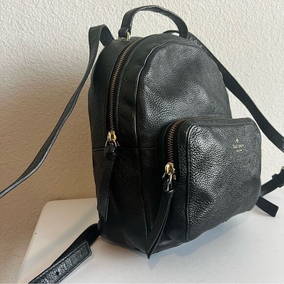 KATE SPADE Black Leather Mini Emma Lina Hudson Backpack Shoulder Bag - Picture 2 of 11